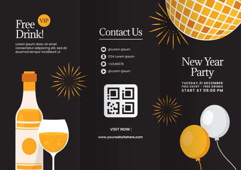 Hand Drawn 2025 New Year Festive Template for Social Media Brochure