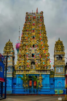 vibrant temple decorations. Shooting Location: Sri Lanka, Colombo
