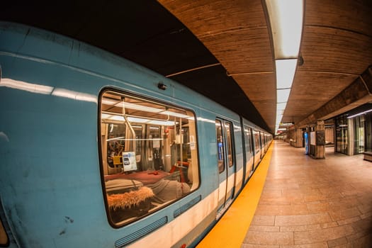 Montreal subway moving cars. Shooting Location: montreal, canada