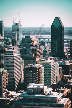 city ​​and modern buildings. Shooting Location: montreal, canada
