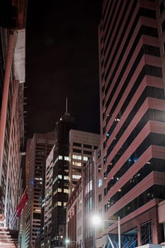 Night view of buildings. Shooting Location: sydney, australia