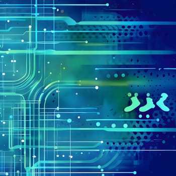 Converging digital lines and sport gear silhouettes creating an abstract pattern to show AI impact in sports training