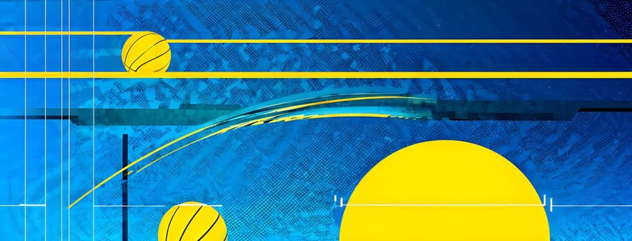 Converging digital lines and sport gear silhouettes creating an abstract pattern to show AI impact in sports training