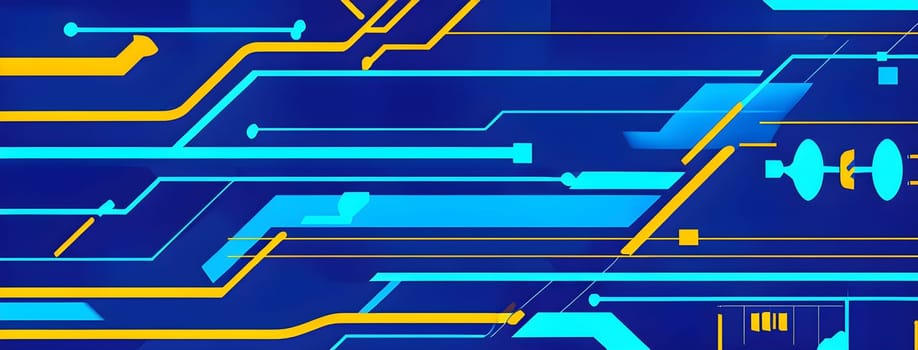 Converging digital lines and sport gear silhouettes creating an abstract pattern to show AI impact in sports training