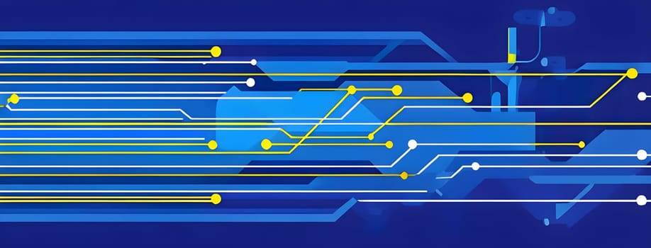 Converging digital lines and sport gear silhouettes creating an abstract pattern to show AI impact in sports training
