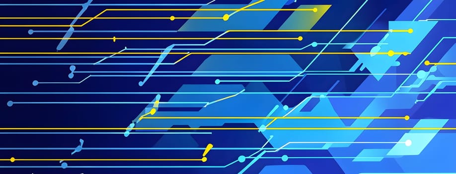 Converging digital lines and sport gear silhouettes creating an abstract pattern to show AI impact in sports training