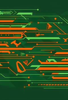 Converging digital lines and sport gear silhouettes creating an abstract pattern to show AI impact in sports training