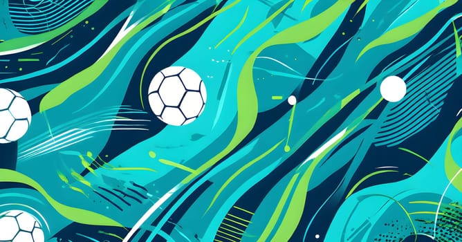 Converging digital lines and sport gear silhouettes creating an abstract pattern to show AI impact in sports training
