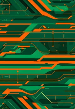 Converging digital lines and sport gear silhouettes creating an abstract pattern to show AI impact in sports training