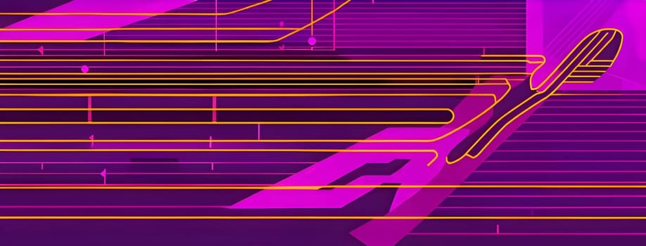 Converging digital lines and sport gear silhouettes creating an abstract pattern to show AI impact in sports training