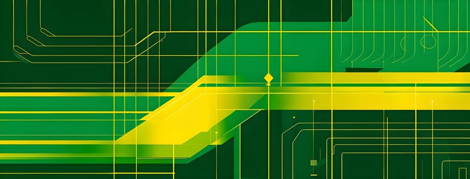 Converging digital lines and sport gear silhouettes creating an abstract pattern to show AI impact in sports training