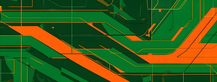 Converging digital lines and sport gear silhouettes creating an abstract pattern to show AI impact in sports training