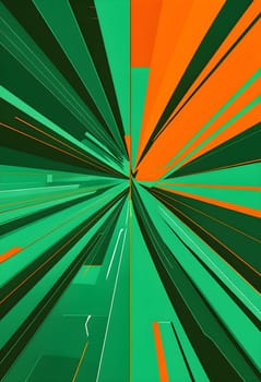 Converging digital lines and sport gear silhouettes creating an abstract pattern to show AI impact in sports training