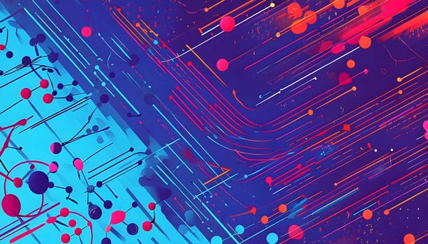 Converging digital lines and sport gear silhouettes creating an abstract pattern to show AI impact in sports training