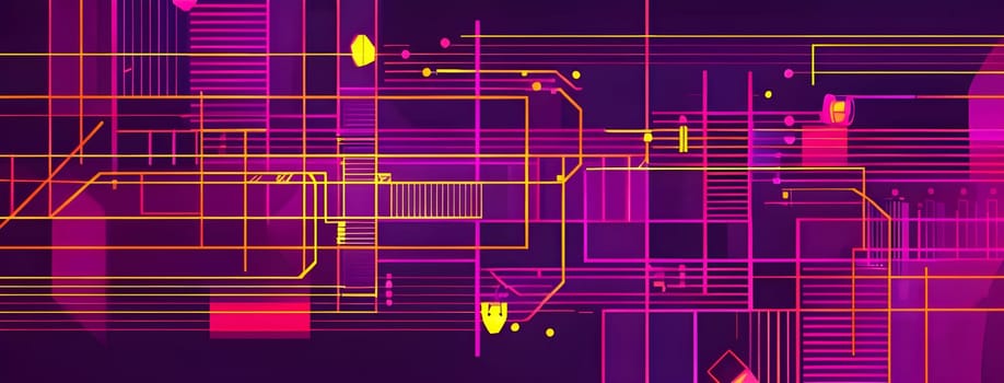 Converging digital lines and sport gear silhouettes creating an abstract pattern to show AI impact in sports training