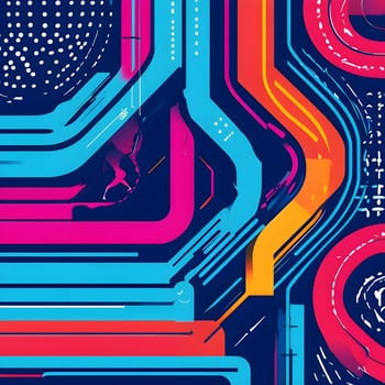 Converging digital lines and sport gear silhouettes creating an abstract pattern to show AI impact in sports training