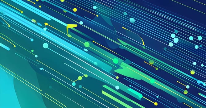 Converging digital lines and sport gear silhouettes creating an abstract pattern to show AI impact in sports training