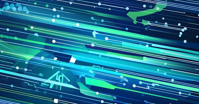Converging digital lines and sport gear silhouettes creating an abstract pattern to show AI impact in sports training