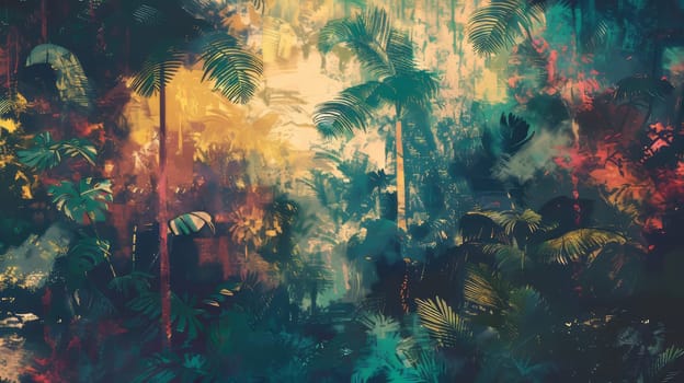 Abstract depiction of tropical canopy.