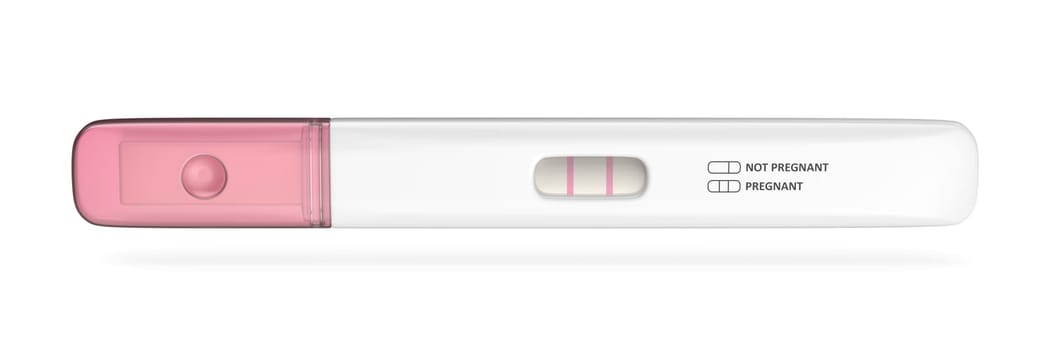 Positive pregnancy test on a white background
