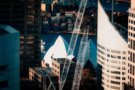 sydney harbor and opera house. Shooting Location: sydney, australia