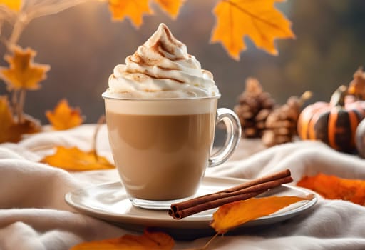 Autumn Indulgence: Creamy Pumpkin Spice Latte with Whipped Cream