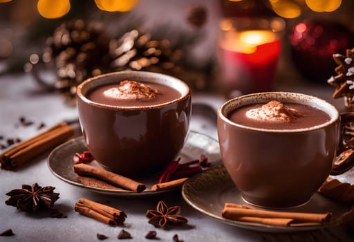 Festive Warmth: Chili-Spiced Mexican Hot Chocolate in a Holiday Setting