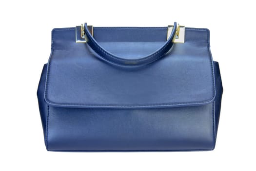 Leather bag isolated. Fashionable bro female elegant luxury women handbag isolated on a white background. Clipping path. Woman trendy accessories.