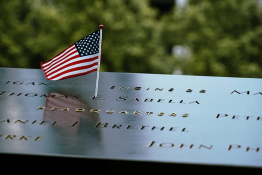 The Star-Spangled Banner and the Stamp of Remembrance. Shooting Location: new york, manhattan