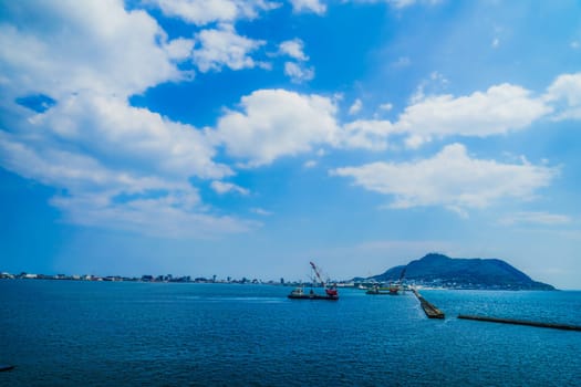 View of Tsugaru Strait. Shooting Location: Hakodate City, Hokkaido