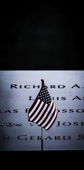 memorial american flag. Shooting Location: new york, manhattan