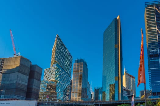 Buildings and cityscape at sunset. Shooting Location: sydney, australia