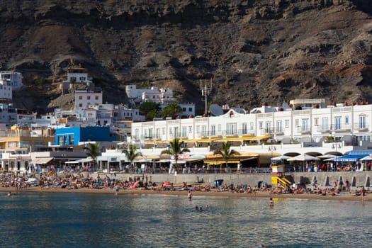 CRAN CANARIA, PUERTO DE MOGAN- NOVEMBER 15, 2019: Cran Canaria, Puerto de Mogan, Spain - November 15, 2019: Puerto de Mogan town on the coast of Gran Canaria island, Spain