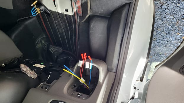 VELBERT, NRW, GERMANY - June 16, 2022: Installation of an additional air suspension in a mobile home to increase the load capacity