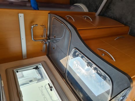 MUELHEIM RUHR  NRW  GERMANY -SEPTEMBER  11  2020: Muelheim Ruhr, Nrw, Germany-September 11, 2020:   Motorhomes and campers for sale or rent. Concept freedom, family holiday travel, vacation travel with camper.