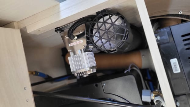 VELBERT, NRW, GERMANY - June 16, 2022: Installation of an additional air suspension in a mobile home to increase the load capacity