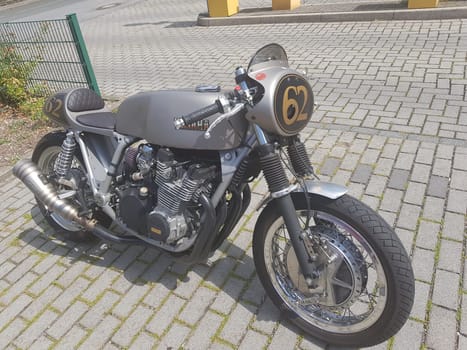 VELBERT, NRW, GERMANY - AUGUST 24, 2019: Yamaha motorcycle conversion as Cafe Racer