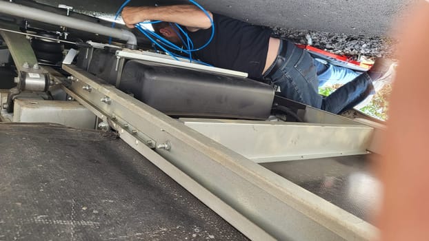 VELBERT, NRW, GERMANY - June 17, 2022: Shock absorbers and air springs, new car parts, spare parts for a mobile home