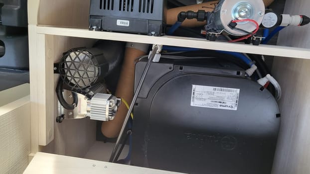VELBERT, NRW, GERMANY - June 17, 2022: Shock absorbers and air springs, new car parts, spare parts for a mobile home