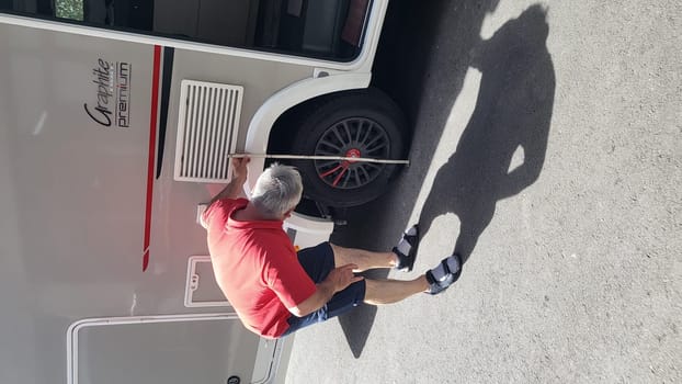 VELBERT, NRW, GERMANY - June 17, 2022: Shock absorbers and air springs, new car parts, spare parts for a mobile home
