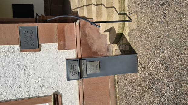 ROSPORT, LUXEMBOURG - APRIL 16, 2022: Rosport, Luxembourg - April 16, 2022: Tudor Museum, Rosport Castle, is located in the small town of Rosport in Luxembourg