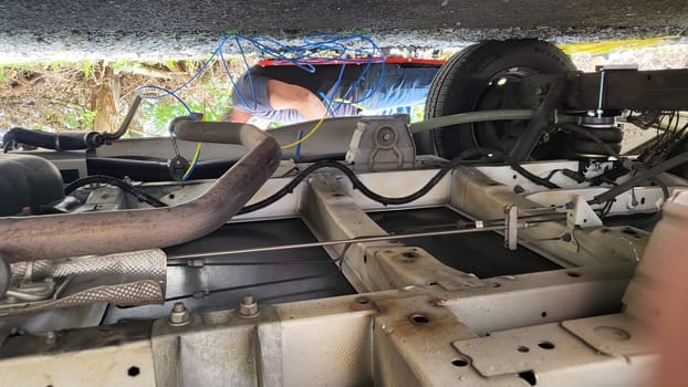 VELBERT, NRW, GERMANY - June 17, 2022: Shock absorbers and air springs, new car parts, spare parts for a mobile home