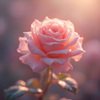 Ethereal Rose Surrounded by Pastel Glow and Subtle Light