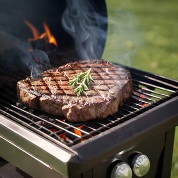 Flame-Kissed Perfection: Steak Grilling with Fire and Smoke