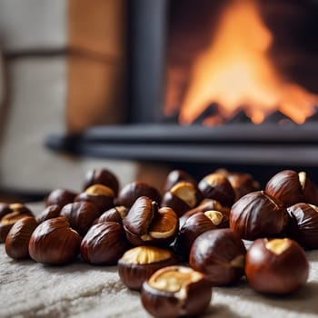 Rustic Charm: Roasted Chestnuts and Firelight on a Cozy Winter Evening