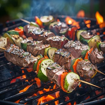 Summer BBQ Steak Skewers with Bell Peppers, Zucchini, and Onions: A Flavorful Grilling Experience