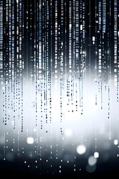 abstract animation of binary code cascading down like digital rain, representing data insights in monochromatic hues