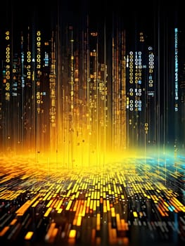 abstract animation of binary code cascading down like digital rain, representing data insights in monochromatic hues