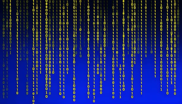 abstract animation of binary code cascading down like digital rain, representing data insights in monochromatic hues