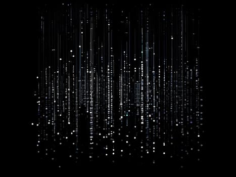abstract animation of binary code cascading down like digital rain, representing data insights in monochromatic hues
